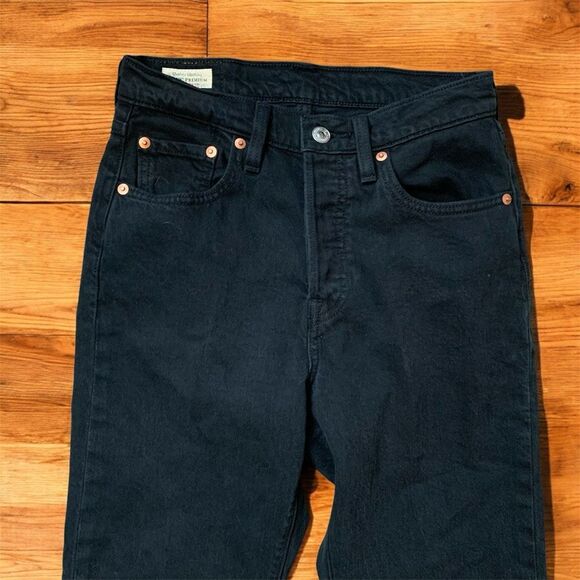 Levi’s 501 Straight Leg Black Denim Jeans 25” - Picture 2 of 8